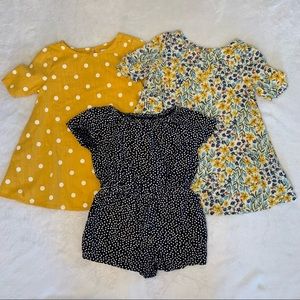 Bundle of 3 Old Navy Dresses & Romper Size 18-24 Months